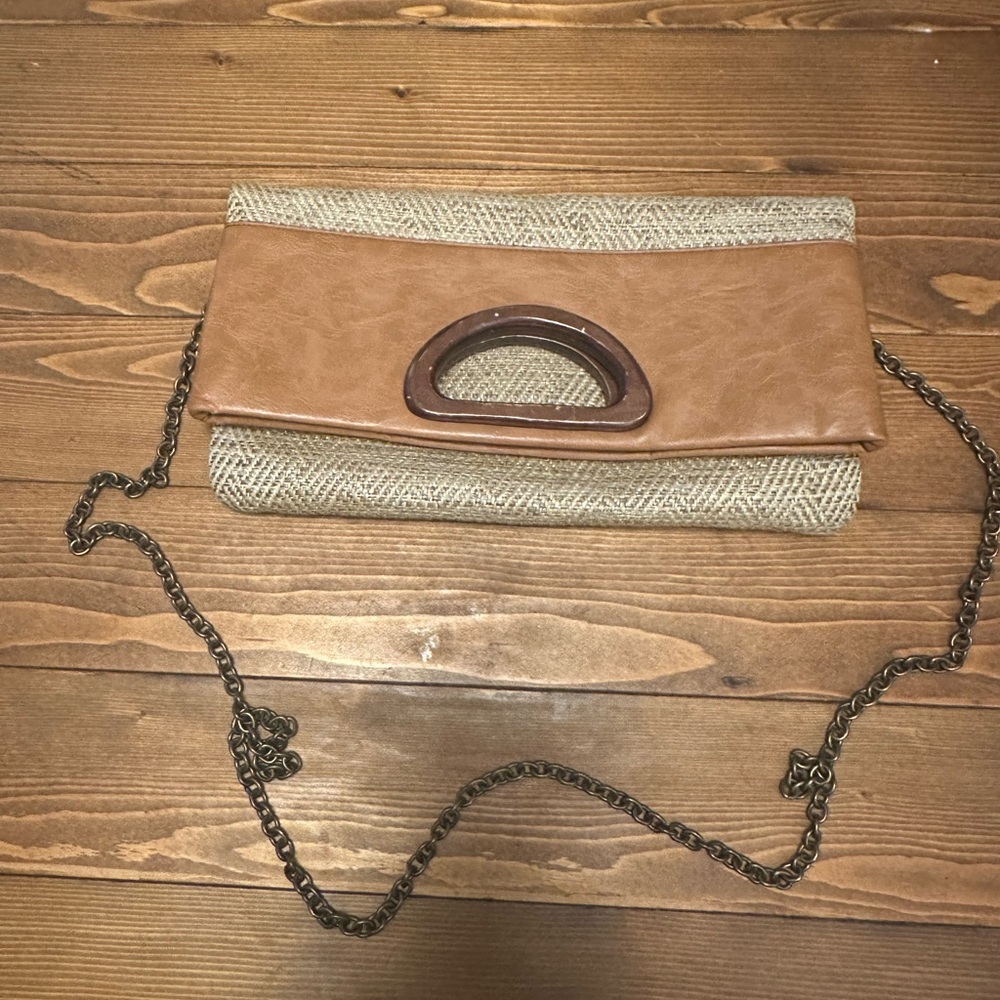 ALDO Tan and Cream Women's Clutch Bag